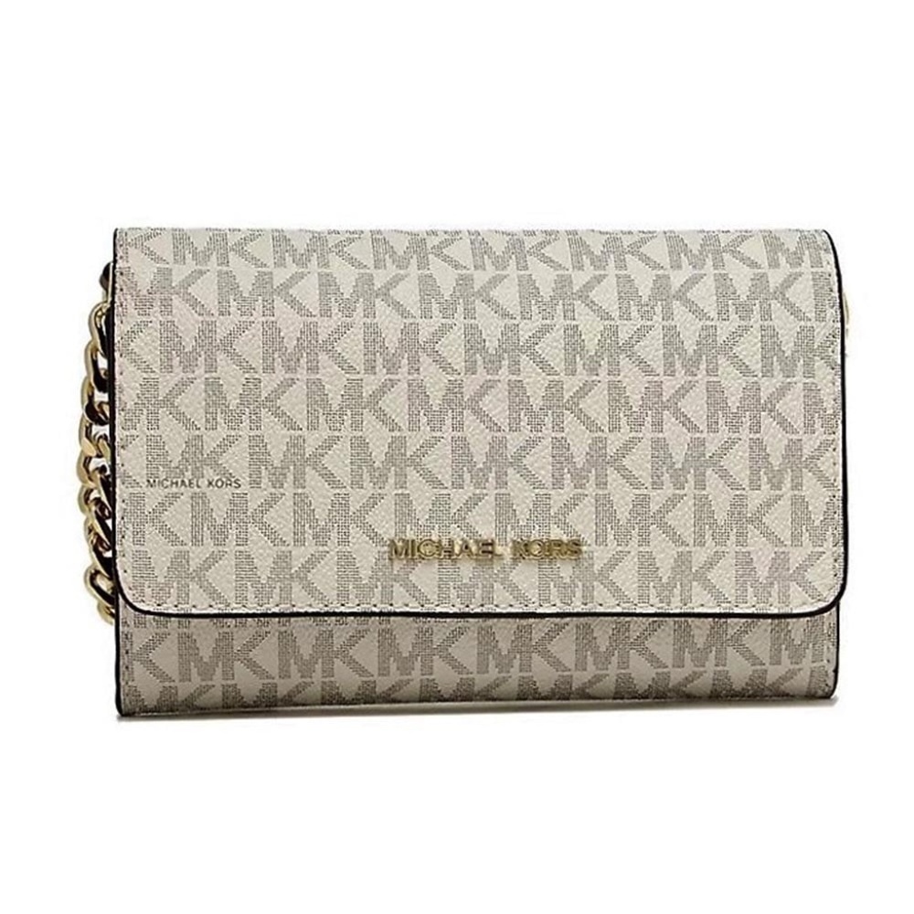 Michael Kors Travel Medium Phone Crossbody Leather, Vanilla
